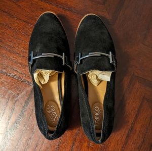 8.5 black suede loafers / flats Franco Sarto